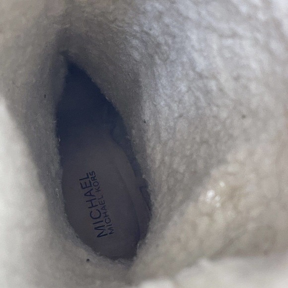 Michael Kors Sheepskin Derby Camel Brown Boots Womens Size 6.5 Lined - Picture 9 of 12